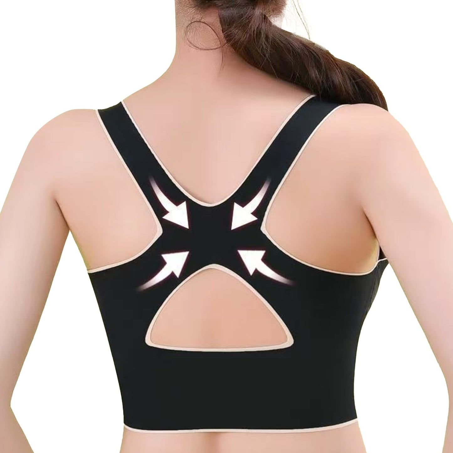 Dress Cici Full Coverage Push Up Bra With Front Pushup Adjustable Hook, Seamless, Longline High Support Sports Bra