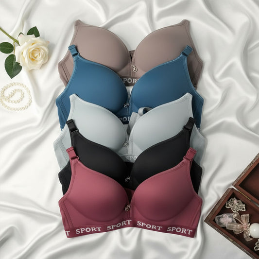 Elegant Single Padded Non Wired Bra Comfortable Underwear for Women Fashionable Soft Bra